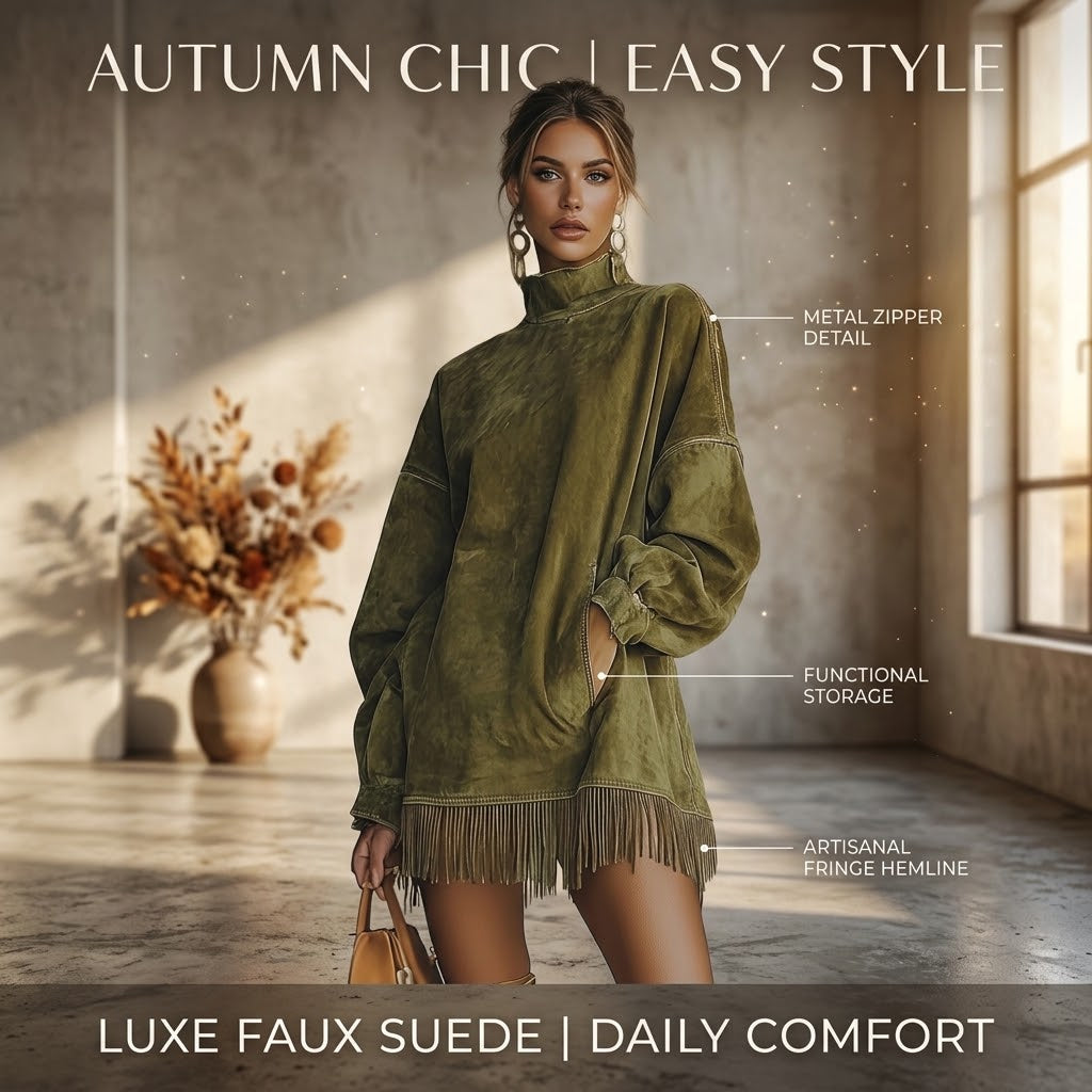 Samy - Fringed Faux Suede Dress