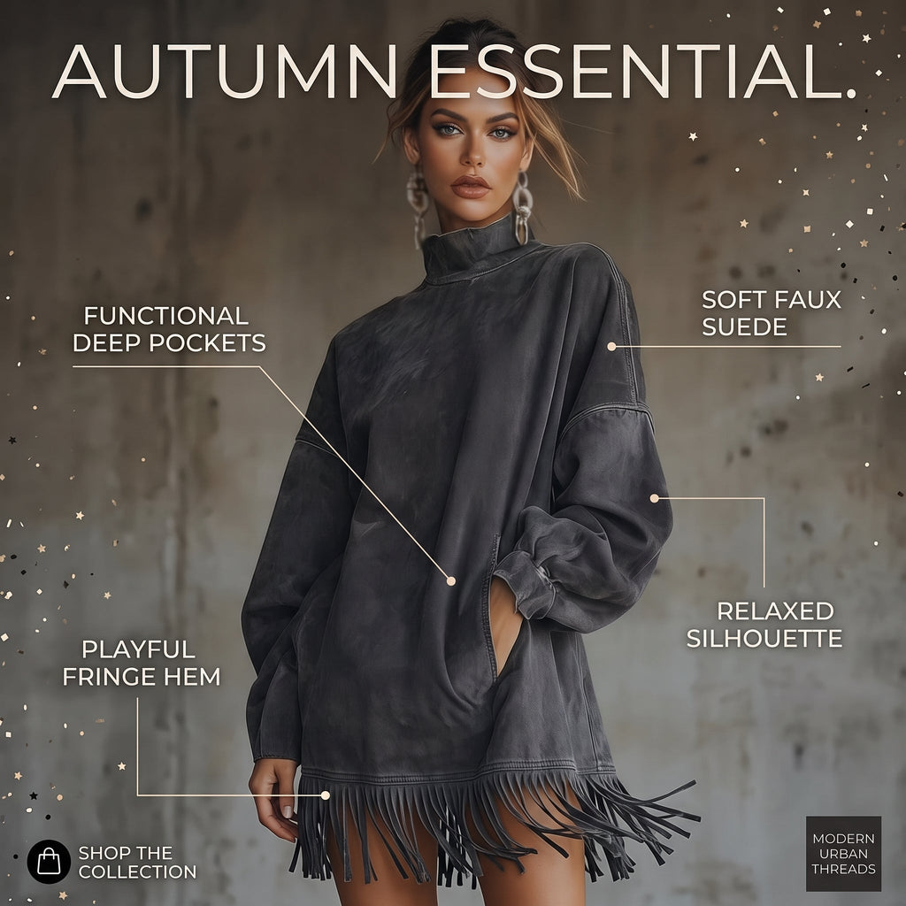 Samy - Fringed Faux Suede Dress