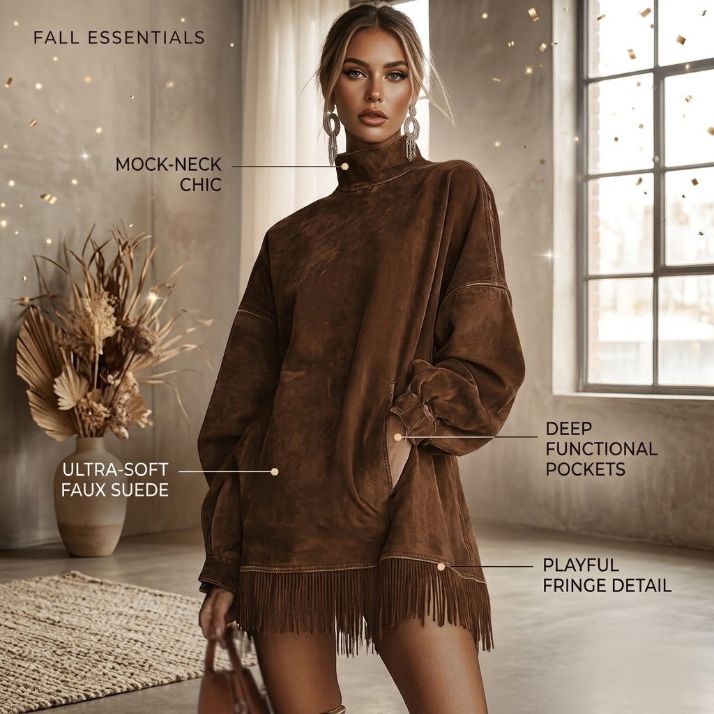 Samy - Fringed Faux Suede Dress